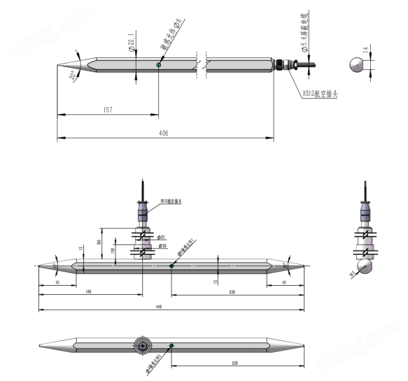 SCYG312铅笔型自由场冲击波高频动态压力传感器(图2)