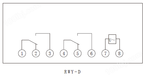 RWY-D系列电压继电器内部接线图
